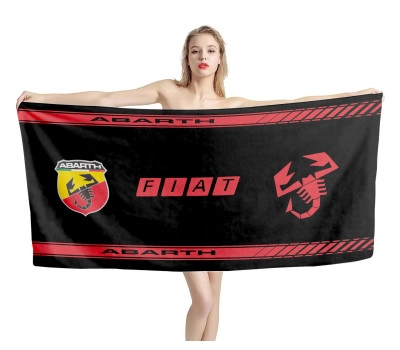 Fiat Abarth Logo Black Beach Towel