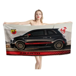 Fiat Abarth Schwarz Car Strandtücher