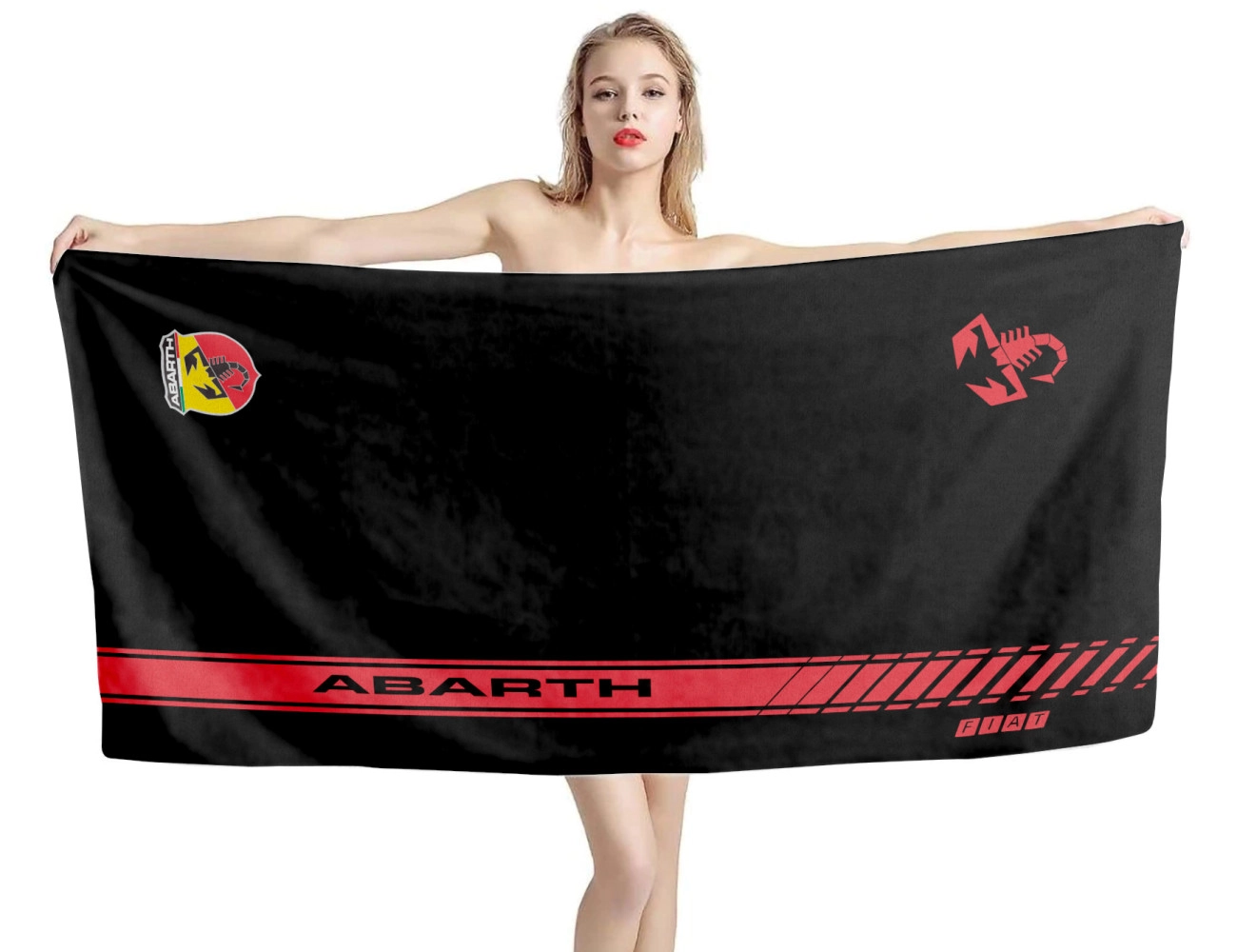 Abarth Fiat Schwarz Strandtücher, FIAT--08