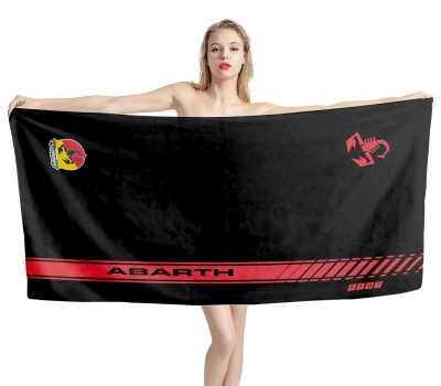 Abarth Fiat Black Beach Towel