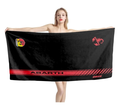 Abarth Fiat Black Beach Towel