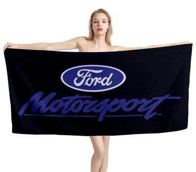 Ford Motorsport Black Beach Towel