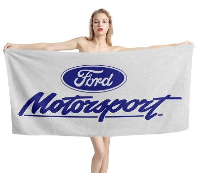 Ford Motorsport White Beach Towel