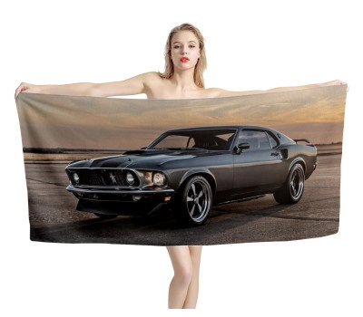 Ford Mustang 1969 Car Beach Towel