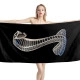 Ford Mustang Shelby GT 500 Logo Black Beach Towel - Image 1