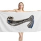 Ford Mustang Shelby GT 500 Logo White Beach Towel - Image 1