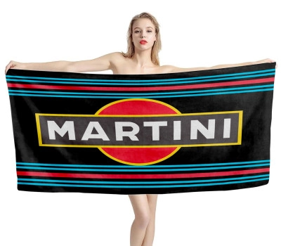 Martini Black Beach Towel
