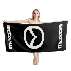 Mazda Big Logo Black Beach Towel
