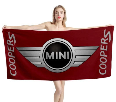 Mini Cooper Dark Red Beach Towel