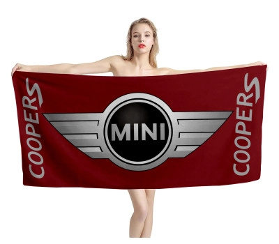 Mini Cooper Dark Red Beach Towel