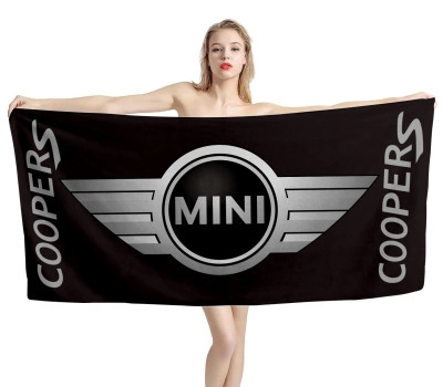 Mini Cooper Black Beach Towel