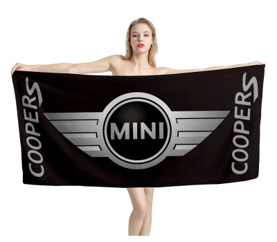 Mini Cooper Black Beach Towel