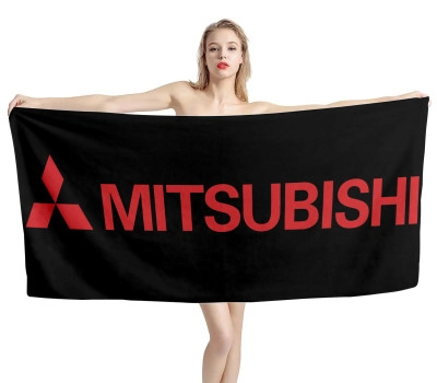 Mitsubishi Black Beach Towel