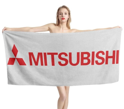 Mitsubishi White Beach Towel