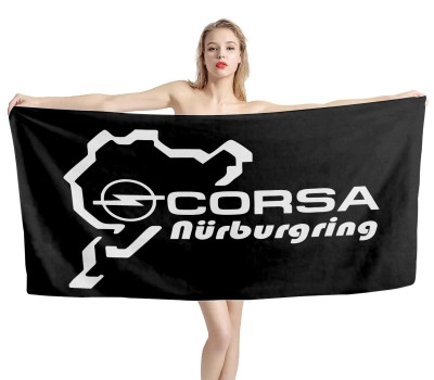 Opel Corsa Nürburgring Black Beach Towel