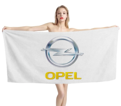 Opel Logo White Beach Towel