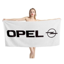 Opel White Beach Towel
