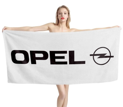 Opel White Beach Towel