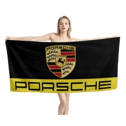 Porsche Black Gold Beach Towel