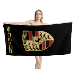 Porsche Black Beach Towel