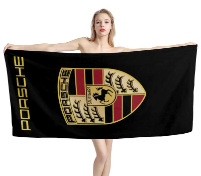 Porsche Black Beach Towel
