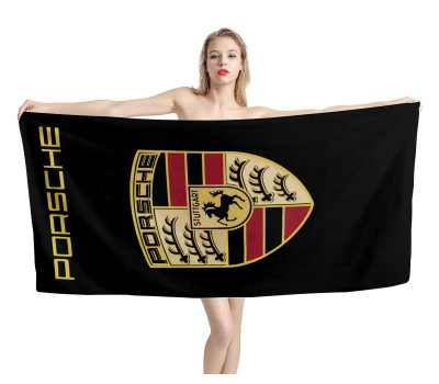 Porsche Black Beach Towel