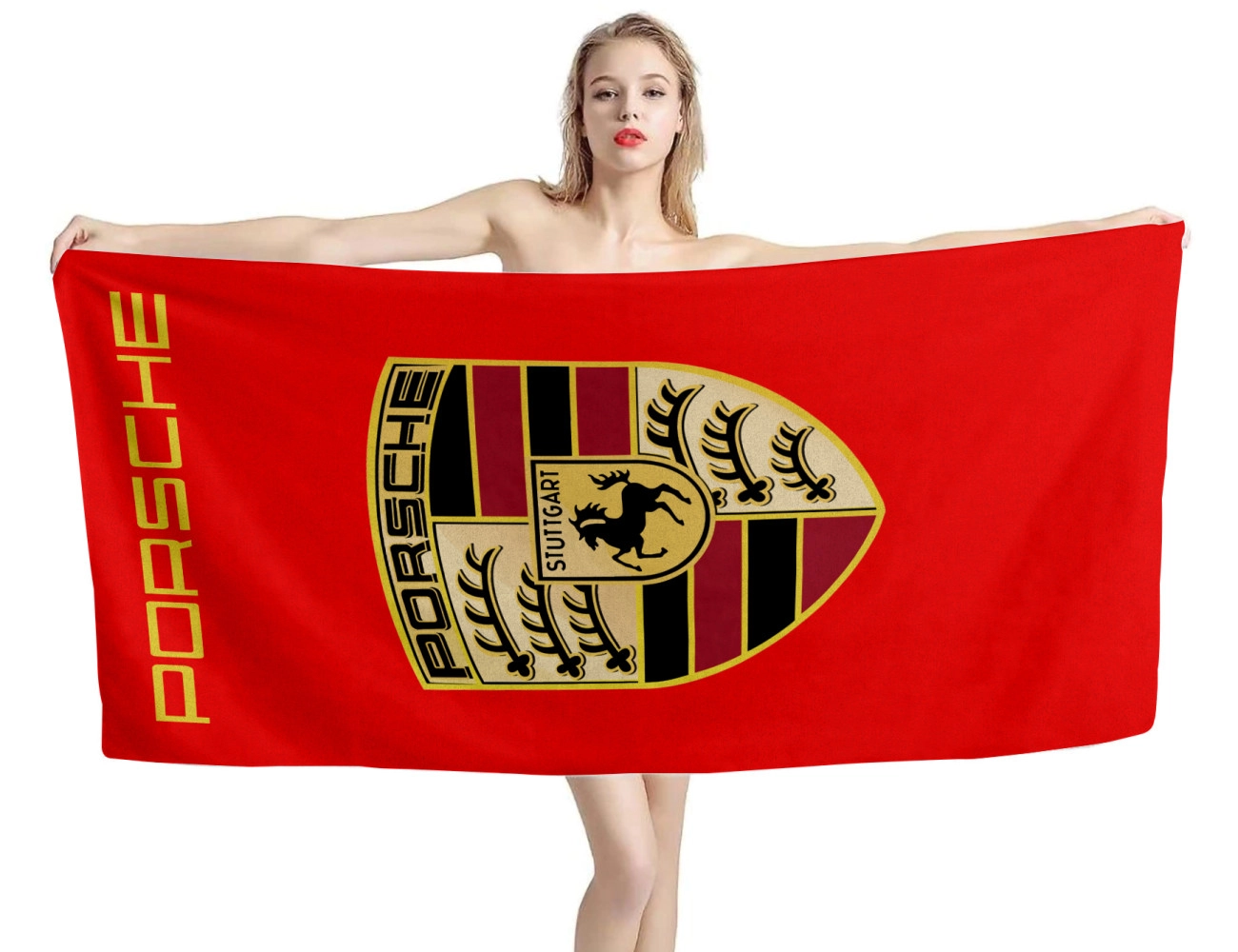 Porsche Red Beach Towel, PORSCHE--4