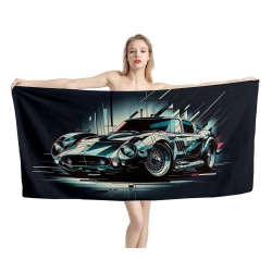 Porsche 911 Vintage Artwork Beach Towel