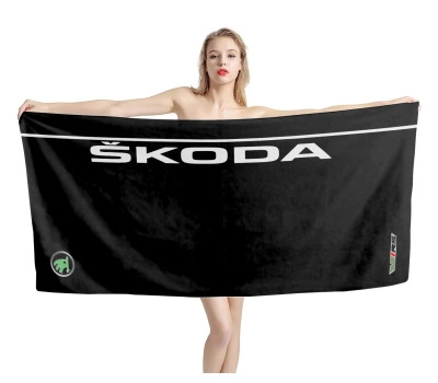 Skoda Black Beach Towel