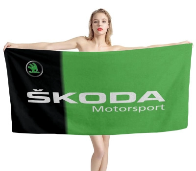 Skoda Green Black Beach Towel