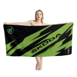 Skoda Schwarz-Grün Strandtücher