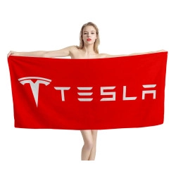 Tesla Red Beach Towel
