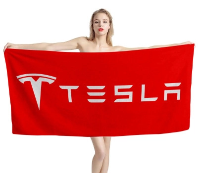 Tesla Red Beach Towel