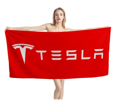 Tesla Red Beach Towel
