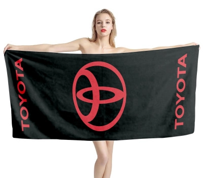 Toyota Logo Black Beach Towel