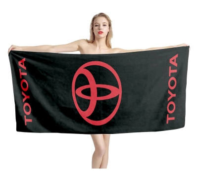 Toyota Logo Black Beach Towel
