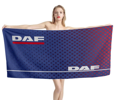 DAF Blue Red Points Beach Towel