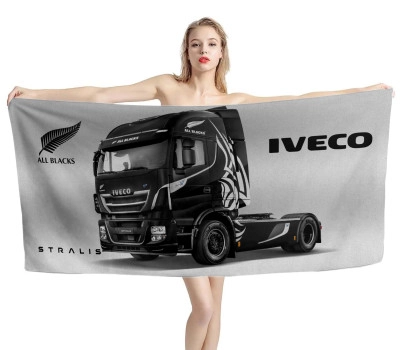Iveco All Blacks Stralis Truck Beach Towel