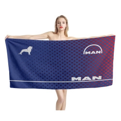MAN Truck Blue Red Points Beach Towel