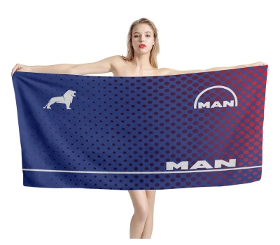 MAN Truck Blue Red Points Beach Towel
