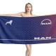 MAN Truck Blue Red Points Beach Towel - Image 1