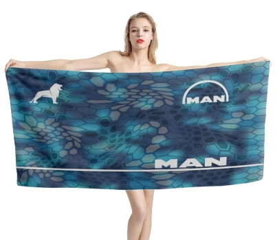 MAN Hex Blue Logo Beach Towel