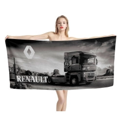 Renault Truck Black Beach Towel
