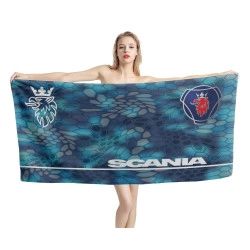 Scania Truck Hex Blue Beach Towel