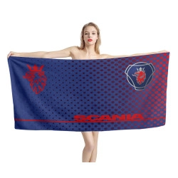 Scania Logo Blue Red Points Beach Towel