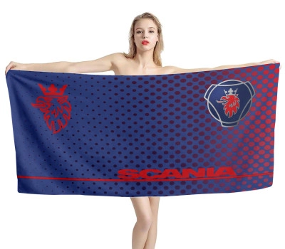 Scania Logo Blue Red Points Beach Towel