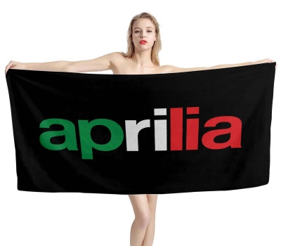Aprilia Italy Black Beach Towel