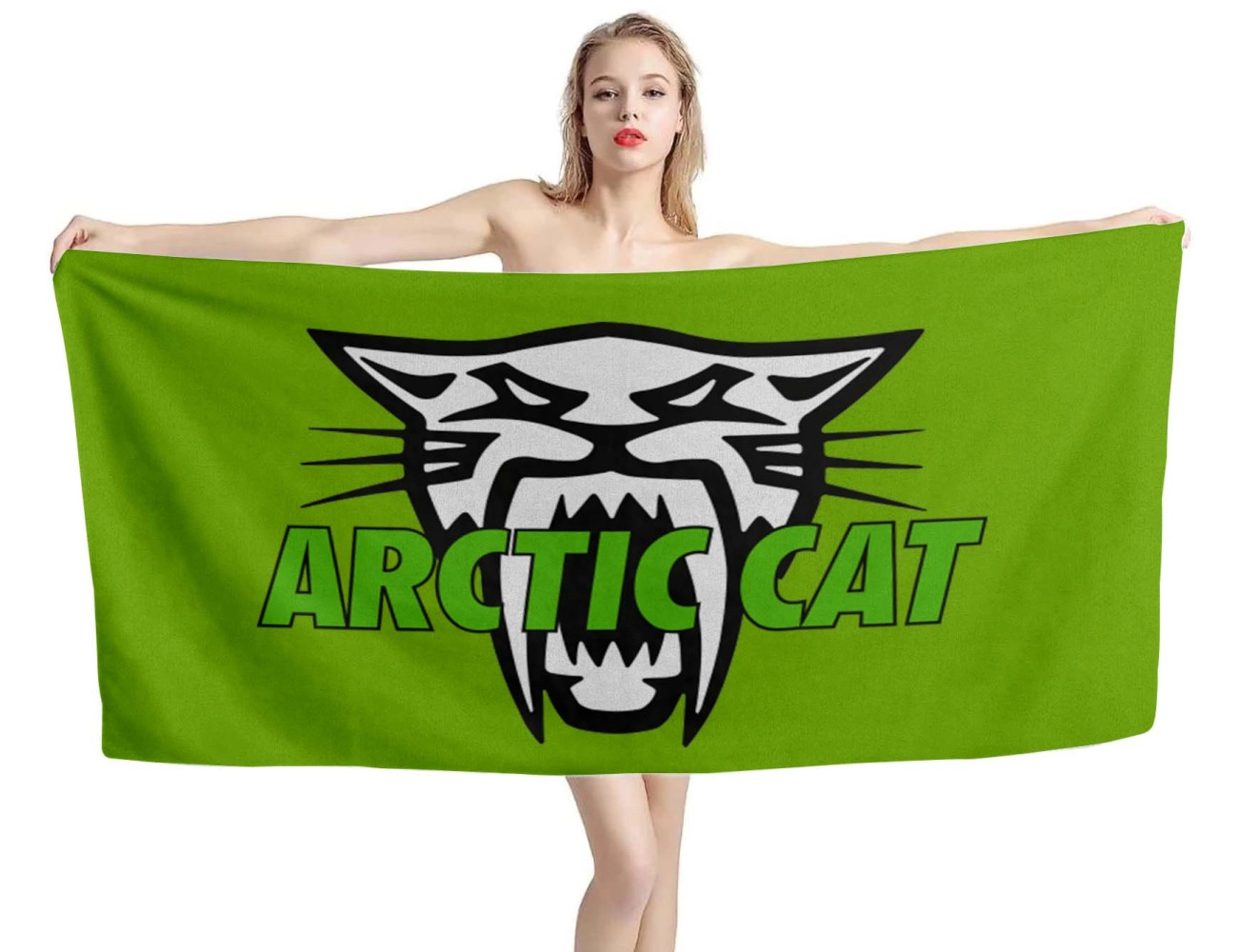 Arctic Cat Logo Green Beach Towel, CAT005