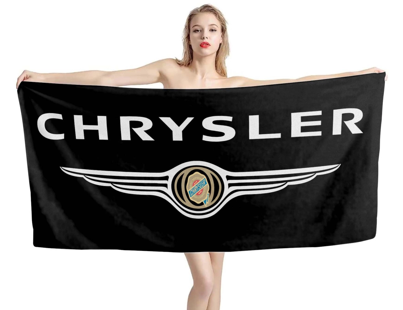 Chrysler Black Beach Towel, CHRYS001