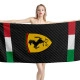 Ferrari Carbon Italy Flag Beach Towel - Image 1